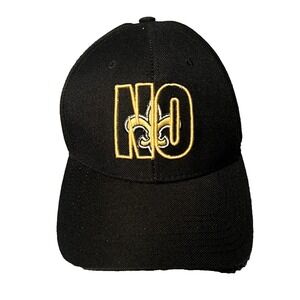 New Orleans Saints Hat Mens Strapback Cap Black Gold NFL Football 47 Brand‎